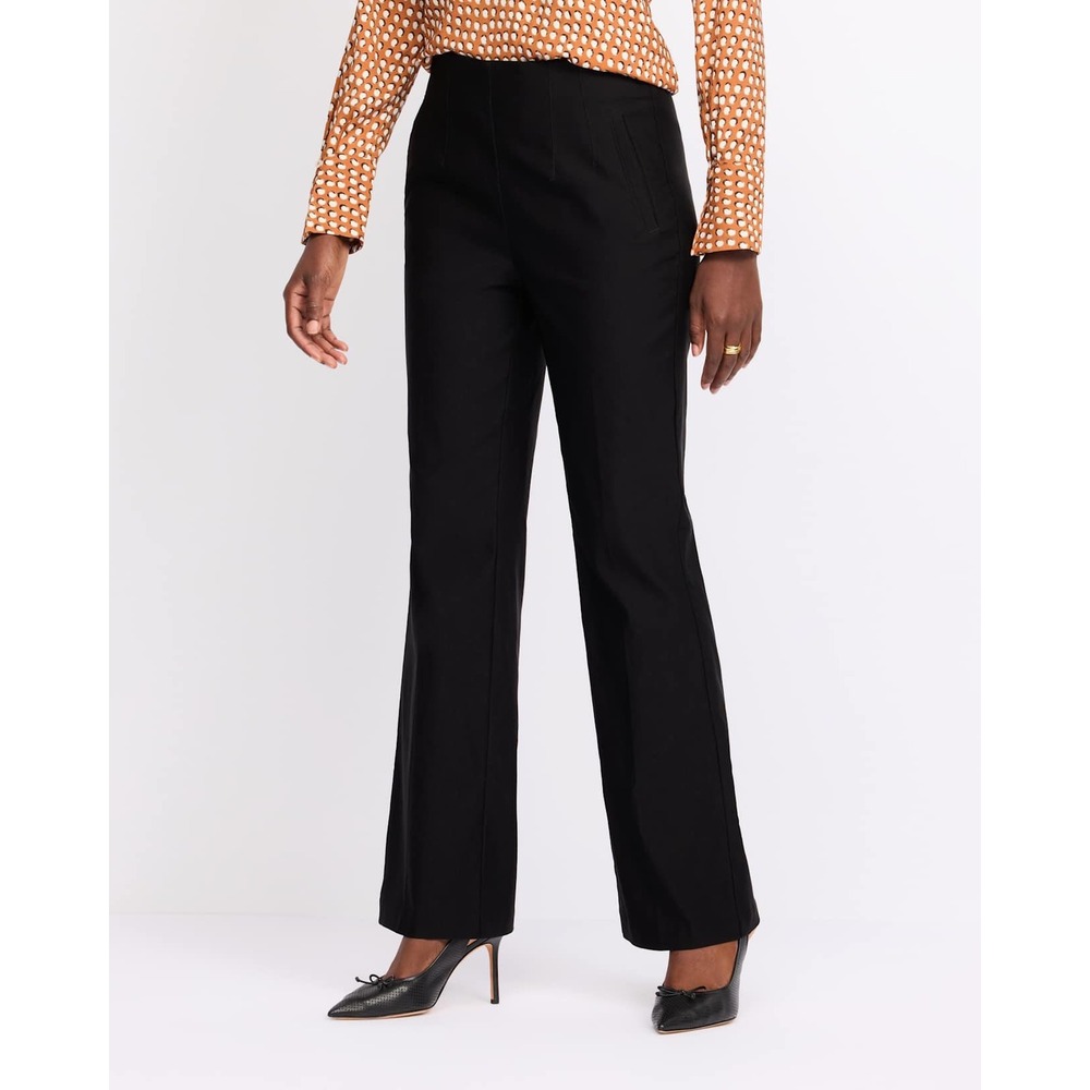Tribal High Waisted Pull On Bootcut Pants Minimalist Womens 6 Black New With Tag